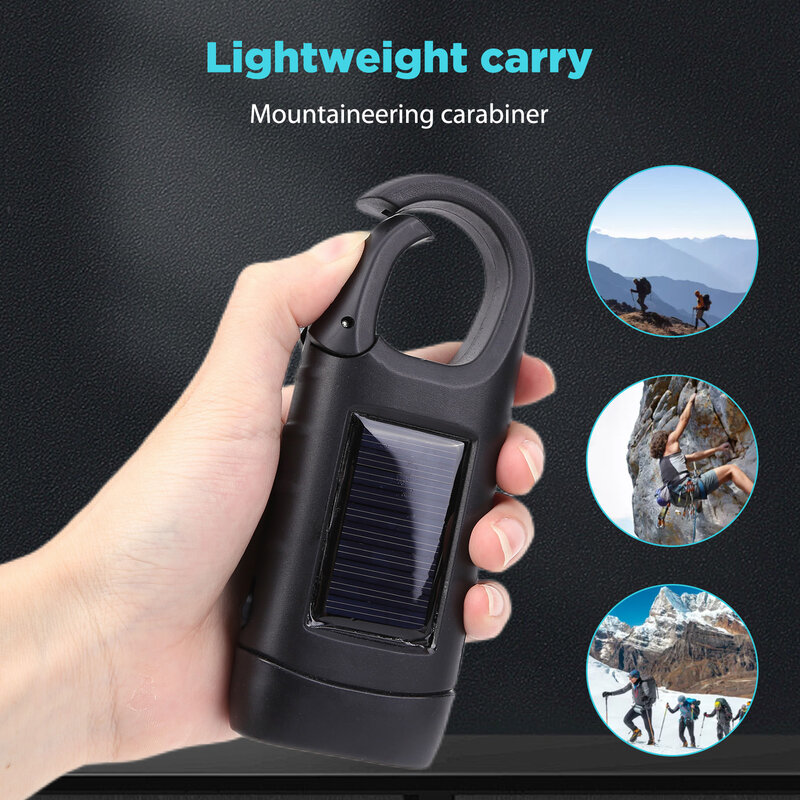 LED Flashlight Hand Crank Solar Powered Rechargeable Survival Gear Self Powered Charging Torch Dynamo for Fishing Boating Hiking