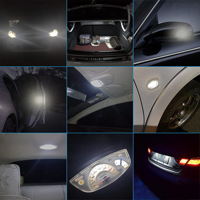 Canbus LEDカーライト,読書灯,トランクライト,サイドランプ,車の装飾用,12v 24smd,2x t10 w5w,赤,黄色,白