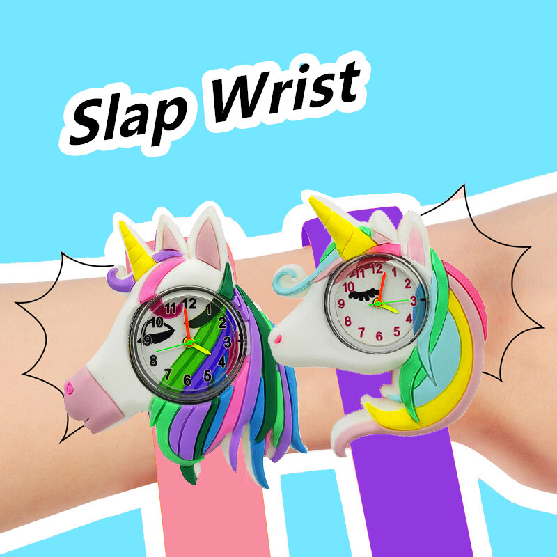Free Shipping Children Watch Kindergarten Activity Award Gift Baby Learn Time Toy 1-15 Years Old Kids Slap Watches for Girl Boy
