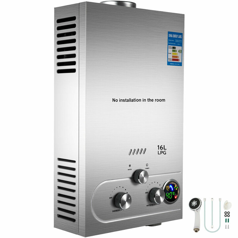Free Shipping EU Stock Propane Gas Hot Water Heater 16L On-Demand Tankless Instant Boiler 4.3GPM