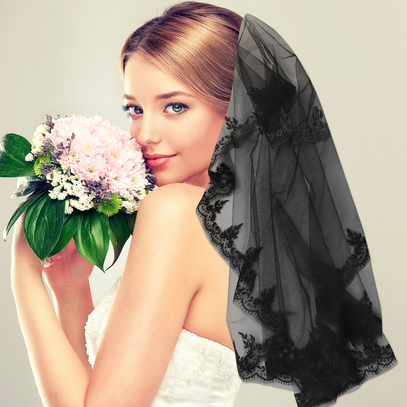 هالوين كوس الحجاب غطاء الرأس الأسود التصوير تأثيري العروس الحجاب ملابس الزفاف البوليستر شبكة الأبيض فساتين