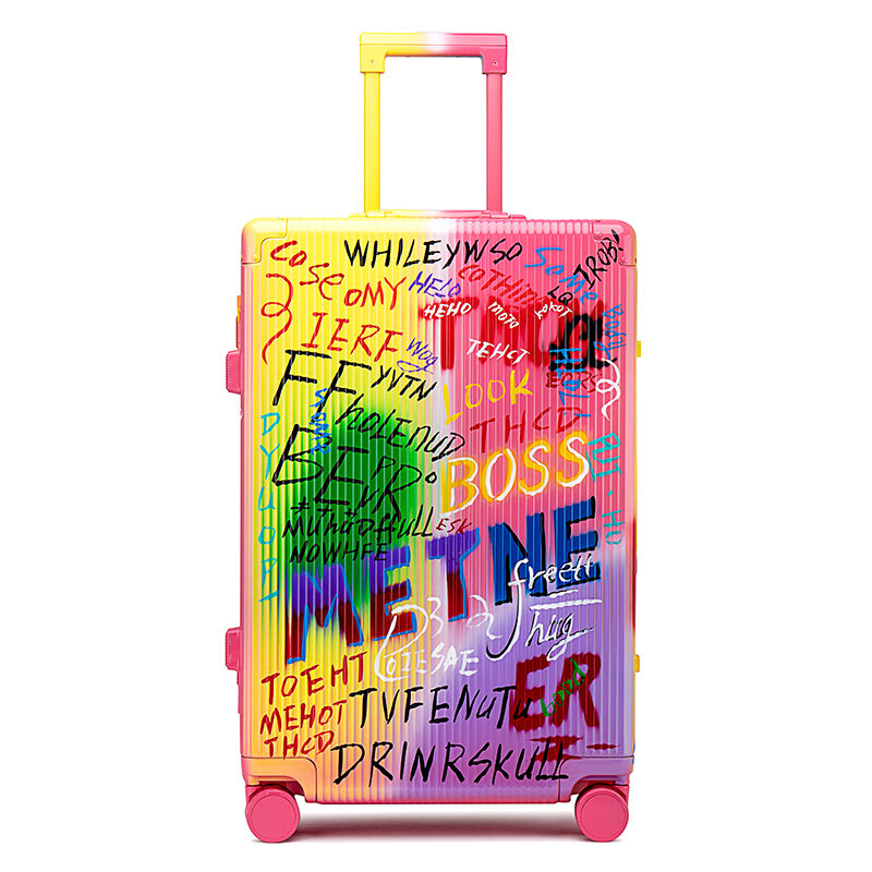 Original Design Graffiti Luggage Ins New Men's and Women's Trolley Password Suitcase Fashion Suitcase for Women with Wheels