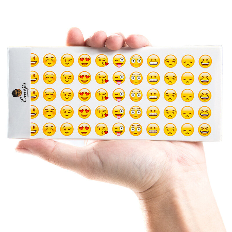 12 fogli Emoticon Sticker faccina adesivo per bambini etichette adesive Kawaii Happy Smile Face Sticker regalo