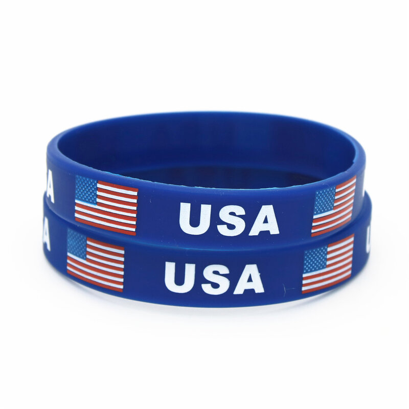 1 шт., США, американская стандартная искусственная кожа, Синий Искусственный сувенир, силиконовые резиновые браслеты и браслеты, подарки SH219