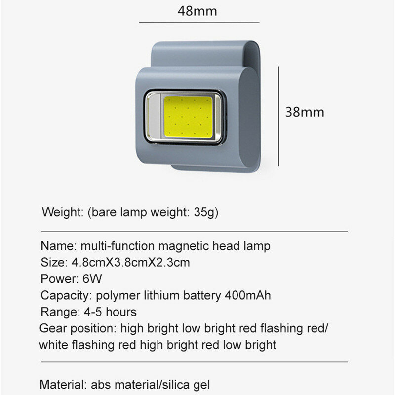 Multifunktion ales LED tragbares Licht mit magnetischem Ladela mpe Kleider clip Lauflicht Silikon Arbeit starkes Licht Scheinwerfer