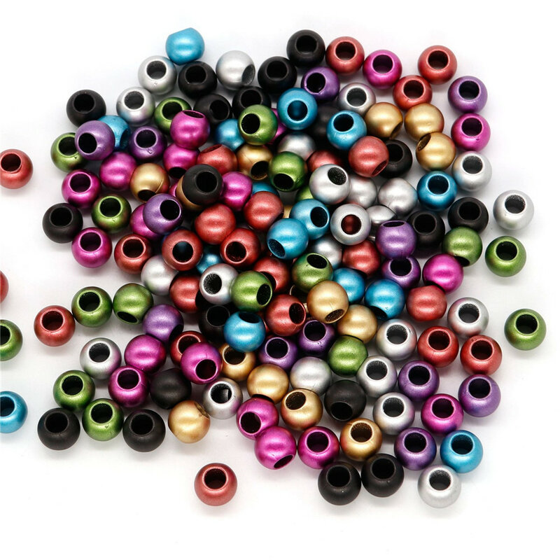 50pcs/Pack Crochet Braids Multi Color Women Hair Braids Dreadlock Beads Rings Tube Approx 6mm Hole for Girls Accessories