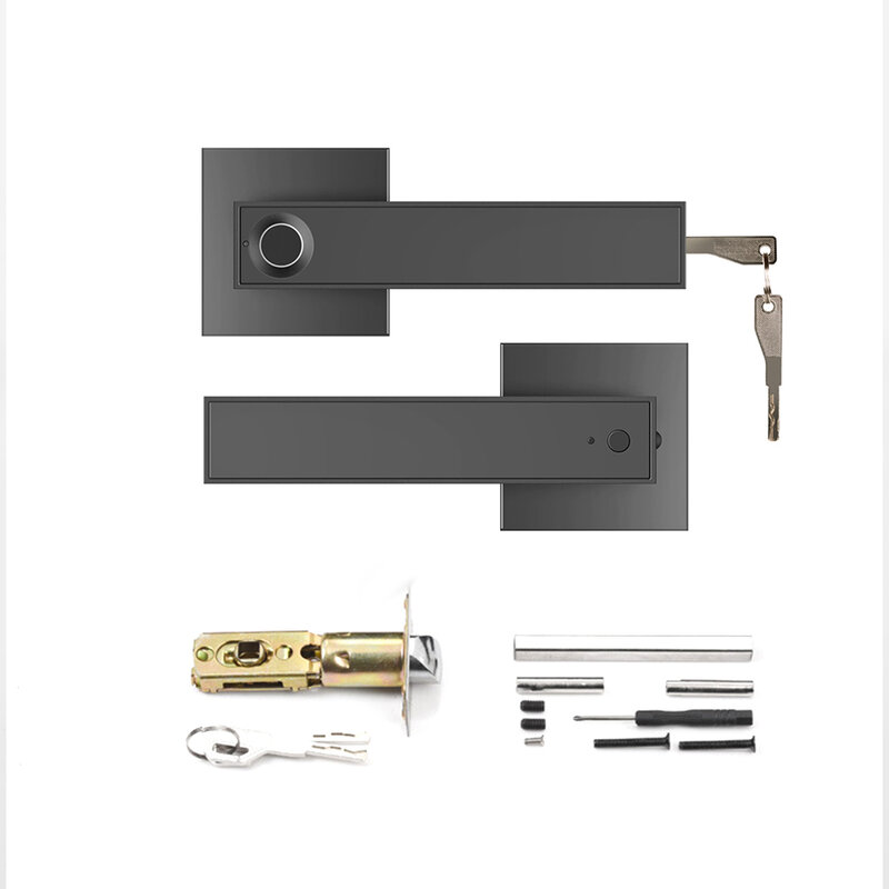 F180 impressão digital fechadura da porta eletrônica semicondutor inteligente bloqueio de escritório em casa com chave