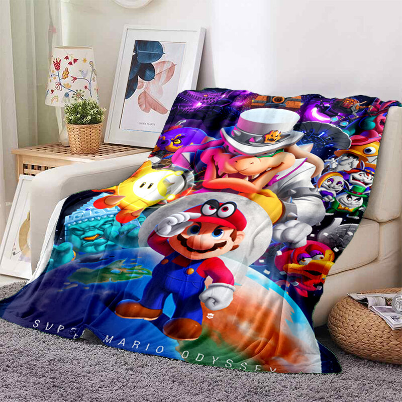 Super Mari0 blanket  for Children and adult Gift ，Sofa Travel Camping household Air conditioning blanket blankets for beds