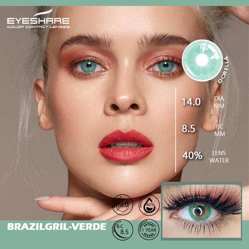 EYESHARE – lentilles de Contact colorées, 1 paire, couleur naturelle, multicolore, beauté, Contact annuel pour les yeux, cosmétique, maquillage