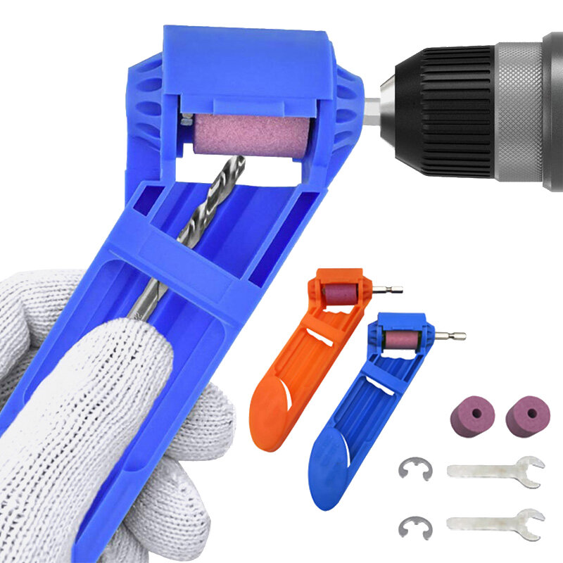 커런덤 그라인딩 휠 비트 도구 1 세트, 휴대용 드릴 비트 샤프너 트위스트 드릴 비트 샤프닝 머신 2-12.5mm 블루 또는 오렌지