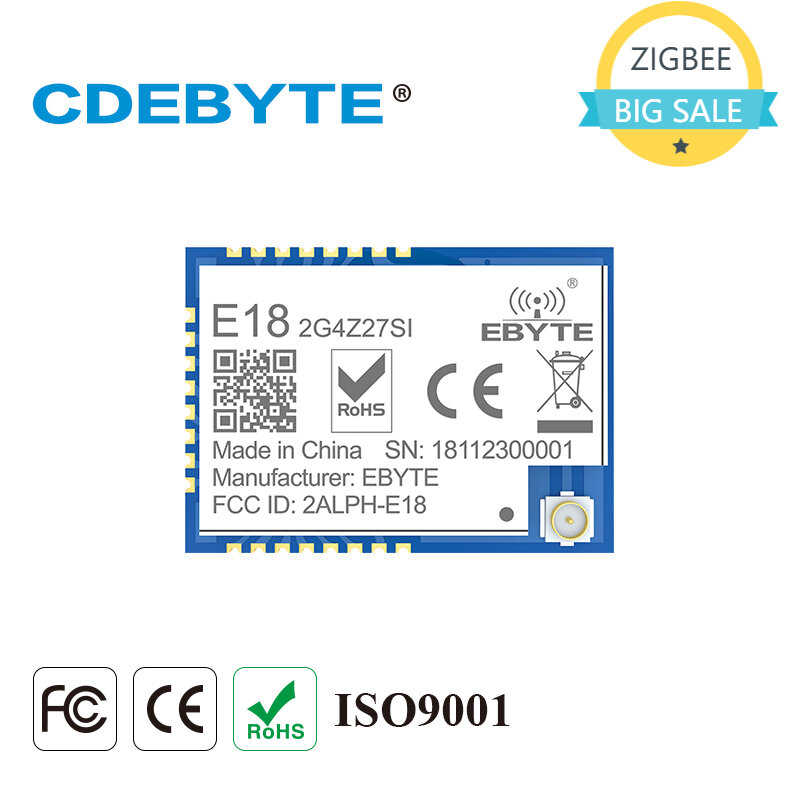 E18-2G4Z27SI Zigbee CC2530 PA CC2592 2.4 Ghz 500MW IoT Uhf Transceiver Nirkabel 27dBm 2.4 Ghz Modul Pemancar dan Penerima