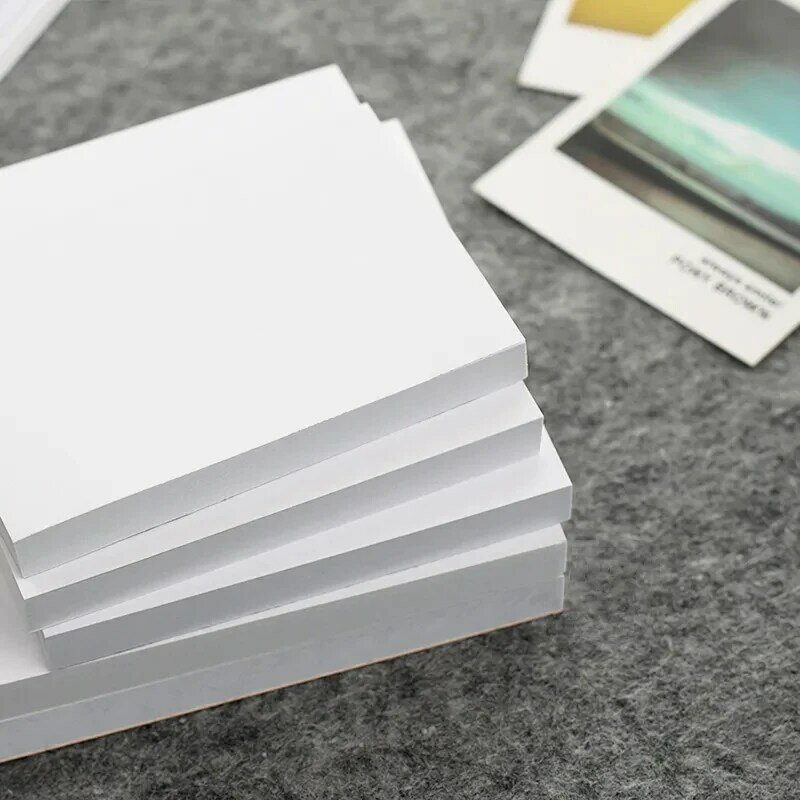 Nota adesiva bianca pura Memo Notebook posizionamenti cancelleria autoadesiva postato Design adesivi forniture per pittura d'arte fai-da-te