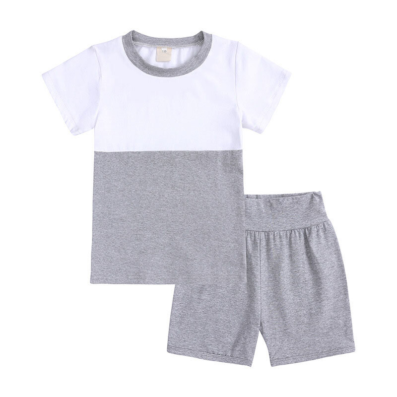 Ensemble de vêtements pour bébés filles et garçons, survêtement d'été à manches courtes, T-shirt Patchwork haut et Short, ensemble de 2 pièces, 2022
