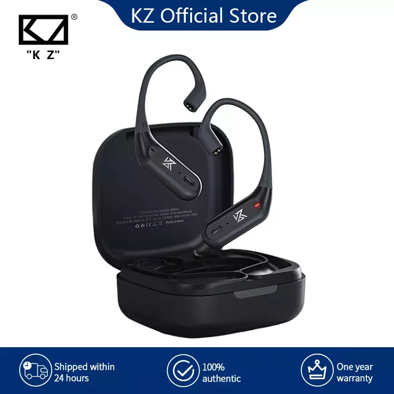 KZ AZ09 Pro 업그레이드 무선 헤드폰 블루투스 호환 5.2 케이블 무선 이어 후크 B/C 핀 커넥터, 충전 케이스 포함