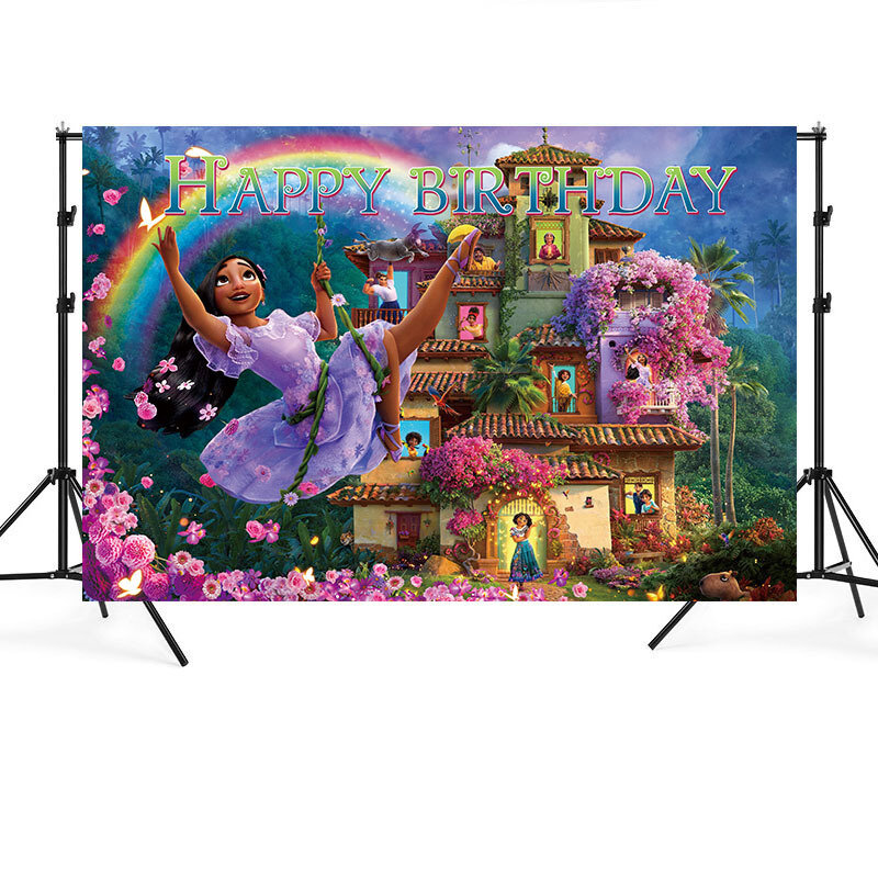 Disney Encanto Mirabel Gelukkige Verjaardag Fotografie Achtergrond Banner Poster Encanto Mirabel Verjaardag Ballonnen Baby Party Speelgoed