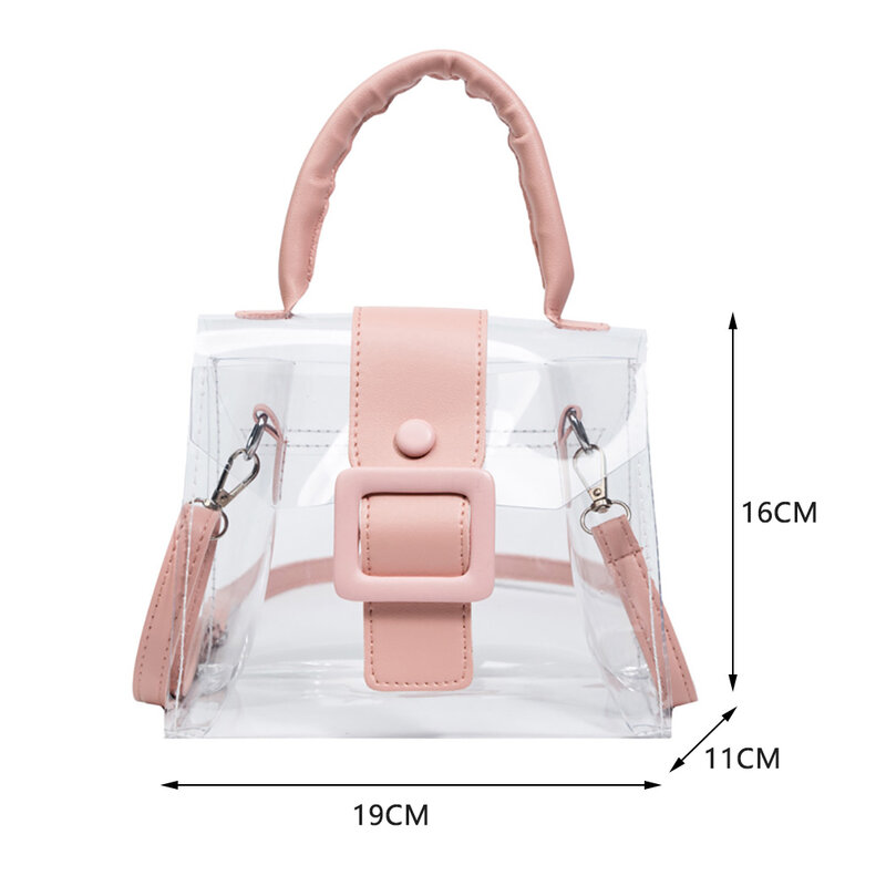 แฟชั่นผู้หญิง PVC โปร่งใสไหล่ Messenger กระเป๋าฤดูร้อนล้าง Designer กระเป๋าถือหญิงสี Candy Simple Totes กระเป๋า