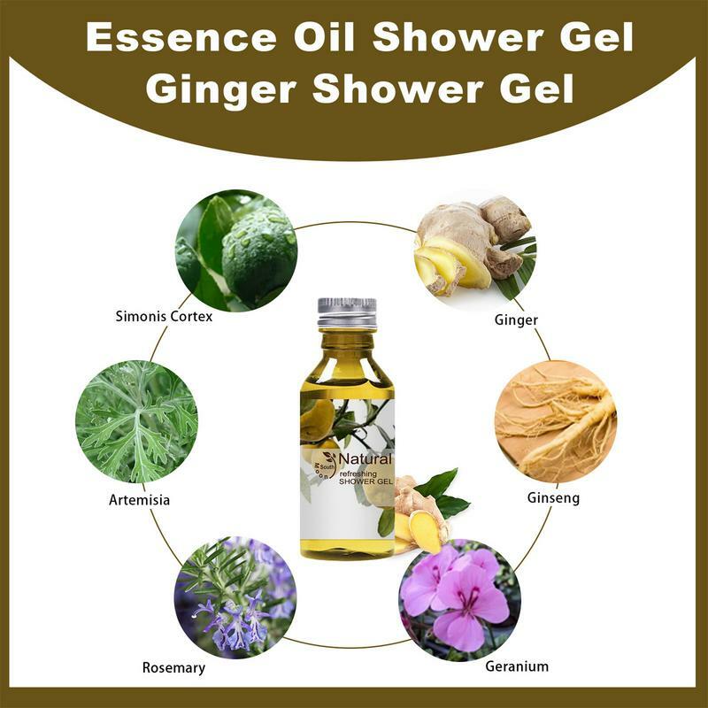 Gel de ducha linfático de jengibre, 10ml por botella, Gel de baño de corporal de baño orgánico Natural hidratante, productos de ducha para el cuidado corporal