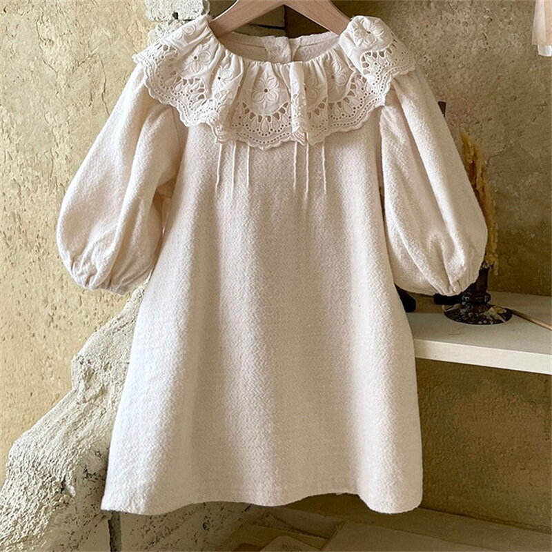 Korean Style Spring Family Matching Clothes Girl Brick Red Apricot Long Sleeves Ruffles Dress+Turn-down Collar Bodysuit E4170