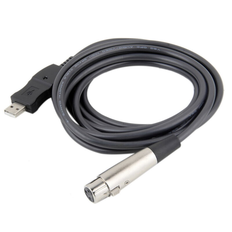 XLR Female to USB Male 3m 9FT Black Cable Cord Adapter Microphone Link New 2015 Cable Adapter Adattatore cavoUSB