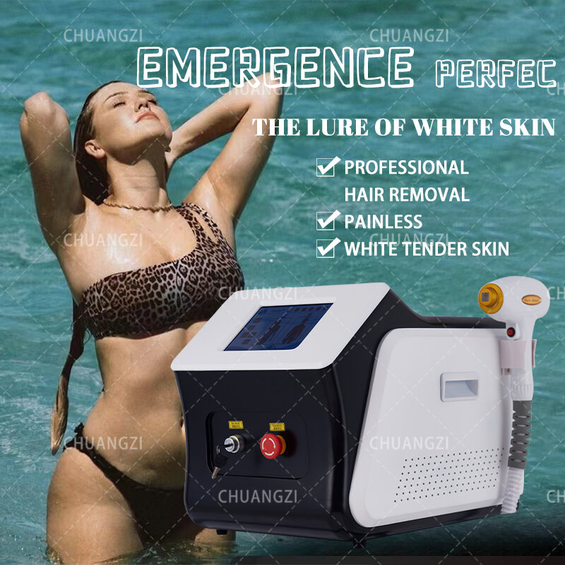 Диодный L-ase-r аппарат для удаления волос в теле, александрит, 3 длины волны, 808, 755, 808 нм, удаление волос на лице, для салона, эпилятор,