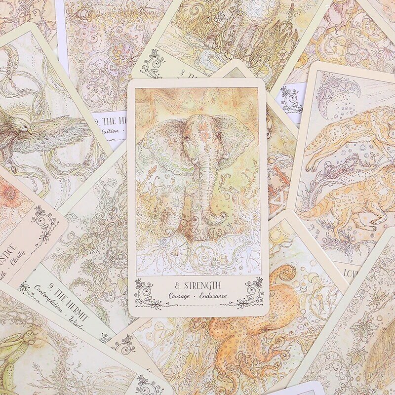 Cartes de Tarot Spiritsong anglais, plantes et animaux avec guide pour divertissement Parent-enfant, jeux de société, 12x7cm