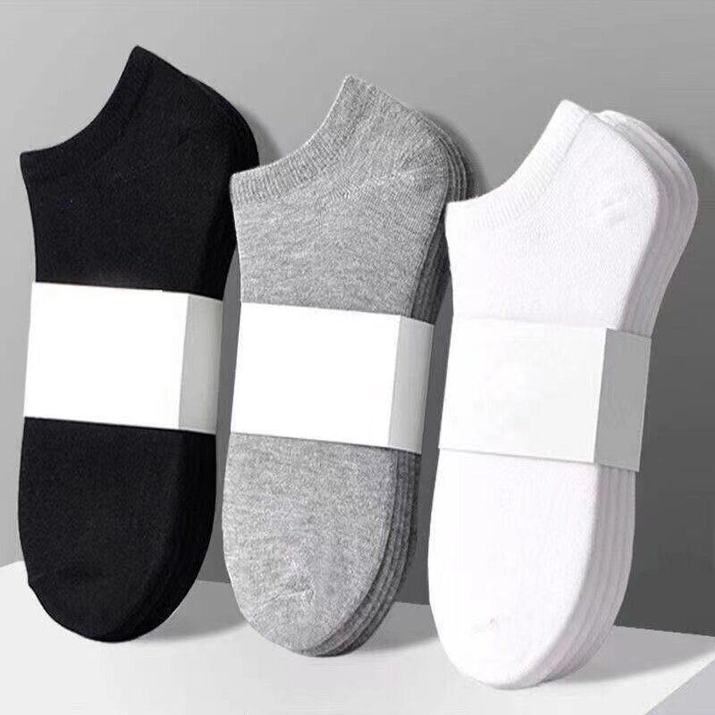 10 pares/meias masculinas confortáveis baixo superior meias de alta elasticidade preto cor sólida casual respirável negócio macio meias EU37-44