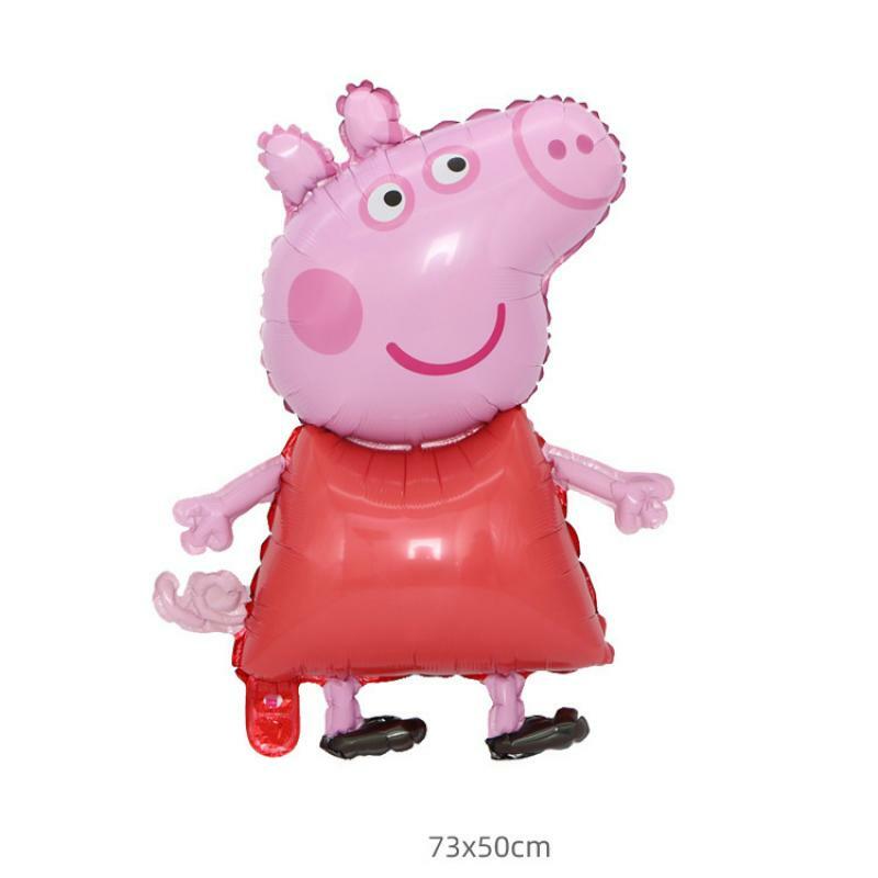 Globos de dibujos animados de cerdo, decoración de fiesta de cumpleaños para niños, película de aluminio, accesorios