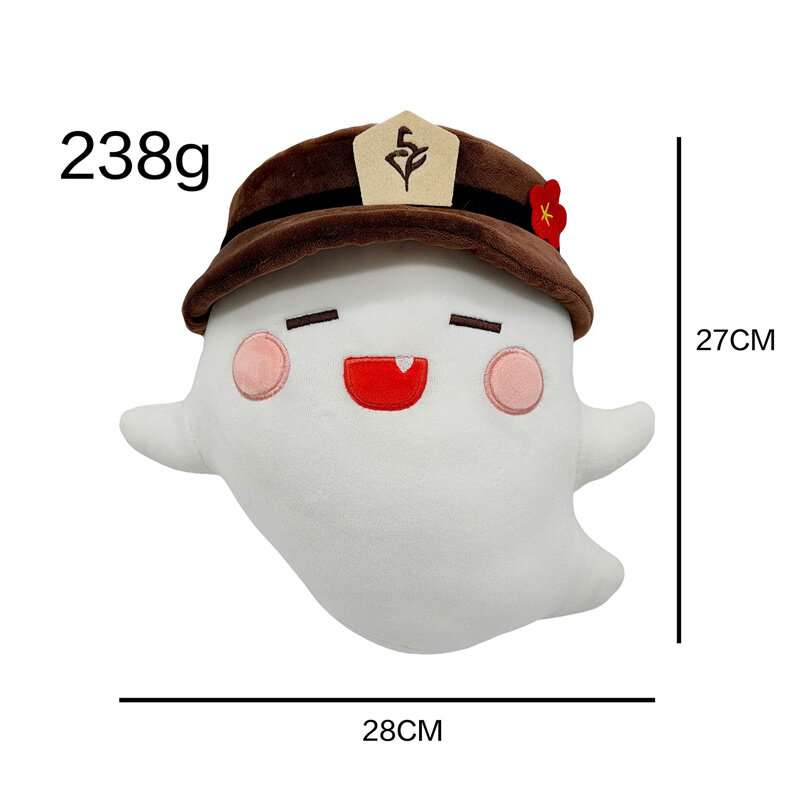 Juego de Anime Genshin Impact Hutao, sombrero fantasma, juguetes de peluche de dibujos animados Kawaii Genshin Hu Tao, muñeco de peluche colgante, accesorios, juguete suave para niños