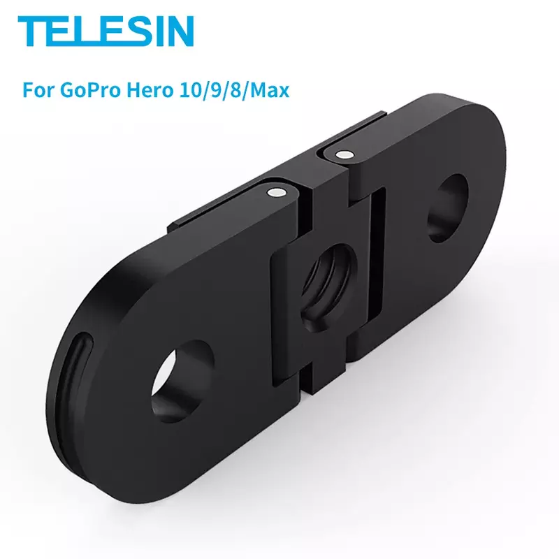 TELESIN – adaptateur de montage pour trépied, pour GoPro Hero 10 9 Hero 8, Base de montage pour caméra d'action, trou de 1/4 pouces, monopode