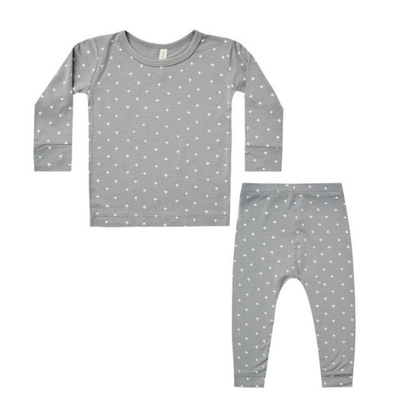 Set Piyama Anak Laki-laki Anak Perempuan Bayi Musim Semi Baru 2022 T-shirt Lengan Panjang Bundar Bintang Berujung Lima Titik + Celana + Topi Baju Anak E1671