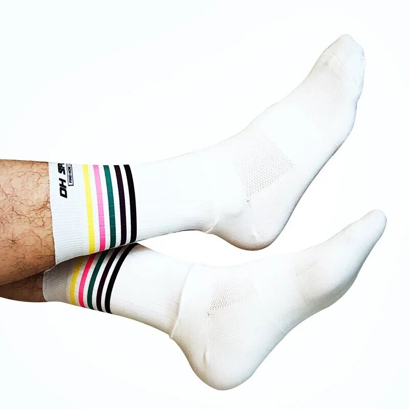 Novo estilo meias esportivas para futebol basquete tênis de corrida anti derrapante joelho ciclismo meias masculino feminino beisebol rugby meias
