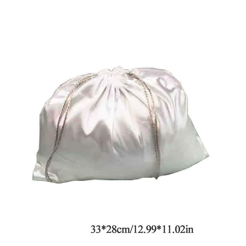 1個マルチサイズ再利用可能なサテン巾着ギフトバッグジュエリー包装袋ウェディングパーティーの装飾drawableのバッグギフトポーチ
