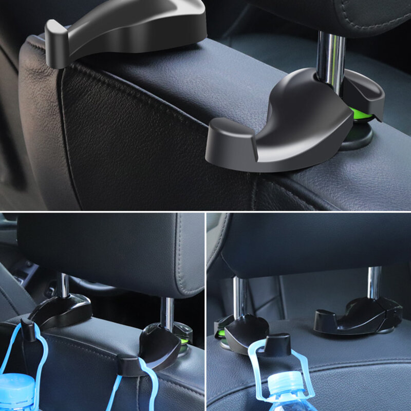 2pcs Universal Car Hidden Hooks Back Seat Headrest Mount Holder for Handbag Purse Hanger Hook Multifunction Auto Accessories