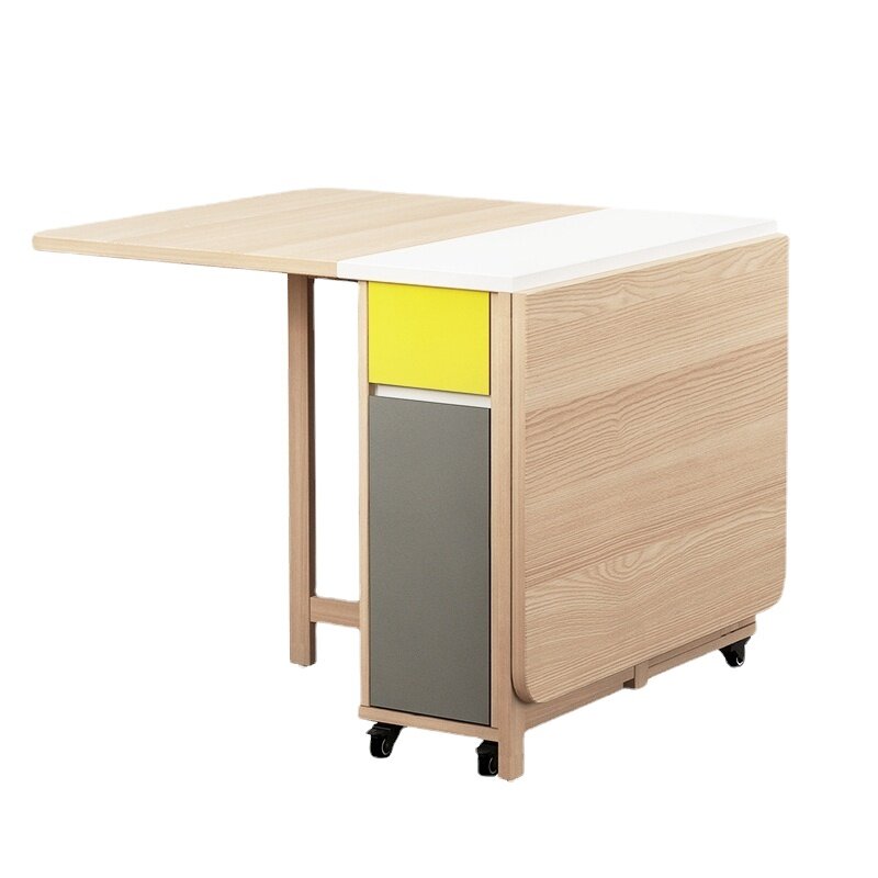 Mesa de comedor plegable de madera extensible, conjunto de sillas, ahorro de espacio, muebles