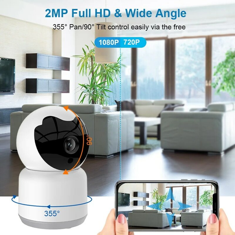 Wifi 1080 720pベビー睡眠ビデオ乳母モニターナイトビジョン2ウェイオーディオホームセキュリティ監視カメラチュウヤ