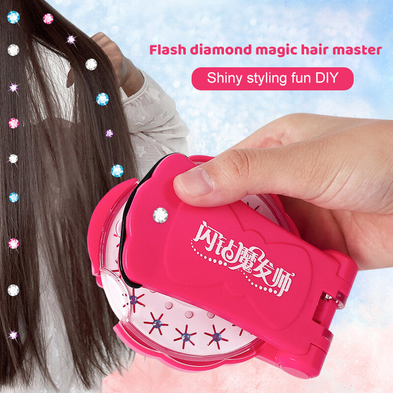 Máquina de tranças de cabelo automático blinder hairgems trança de cabelo elétrico máquina de estilo de cabelo bling diamante brinquedos para meninas