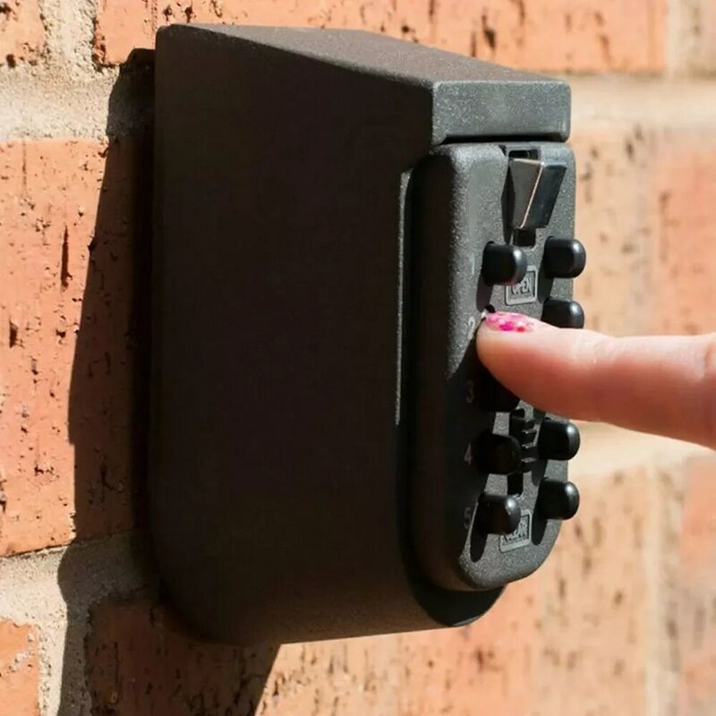 Caixa de chave de senha de combinação de 4 dígitos de metal fixado na parede ao ar livre à prova de intempéries