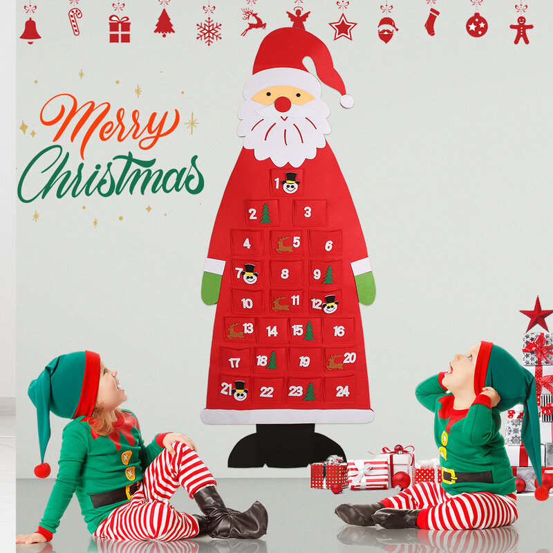 40Pcs DIY Felt Christmas Tree เด็กวัยหัดเดิน Busy Board Xmas ต้นไม้ของขวัญเด็กของเล่น Montessori สำหรับ Boy Girl ผนังตกแต่งเครื่องป...