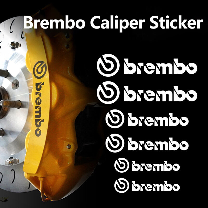 6 Buah Stiker Kaliper Rem Mobil untuk Stiker Kendaraan Huruf Reflektif Brembo