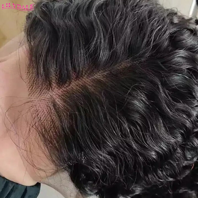 Lilydale-Peluca de cabello humano ondulado, postizo de encaje Frontal 4x4 13x4, pelo brasileño Remy prearrancado con pelo de bebé