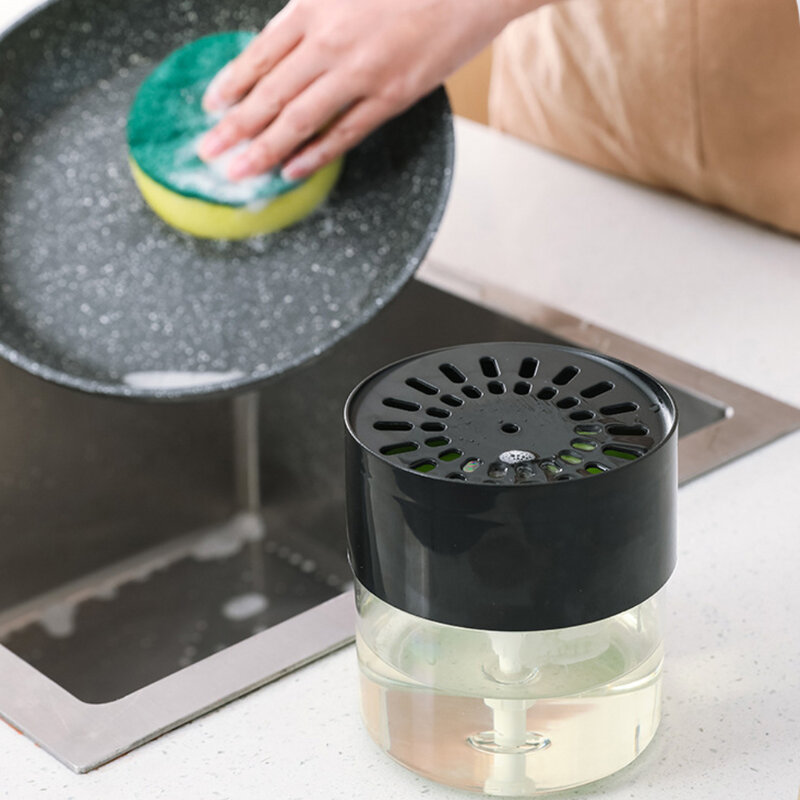 LMC-dispensador de bomba de jabón para cocina y baño, soporte de esponja con esponja de limpieza, 2 piezas, 500ml