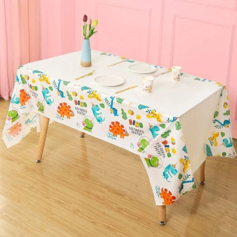 Dinosaur Disposable Tablecloth Baby Shower Table Cover Colorful Dinosaur Table Cloth Decoration Birthday Party Supplies