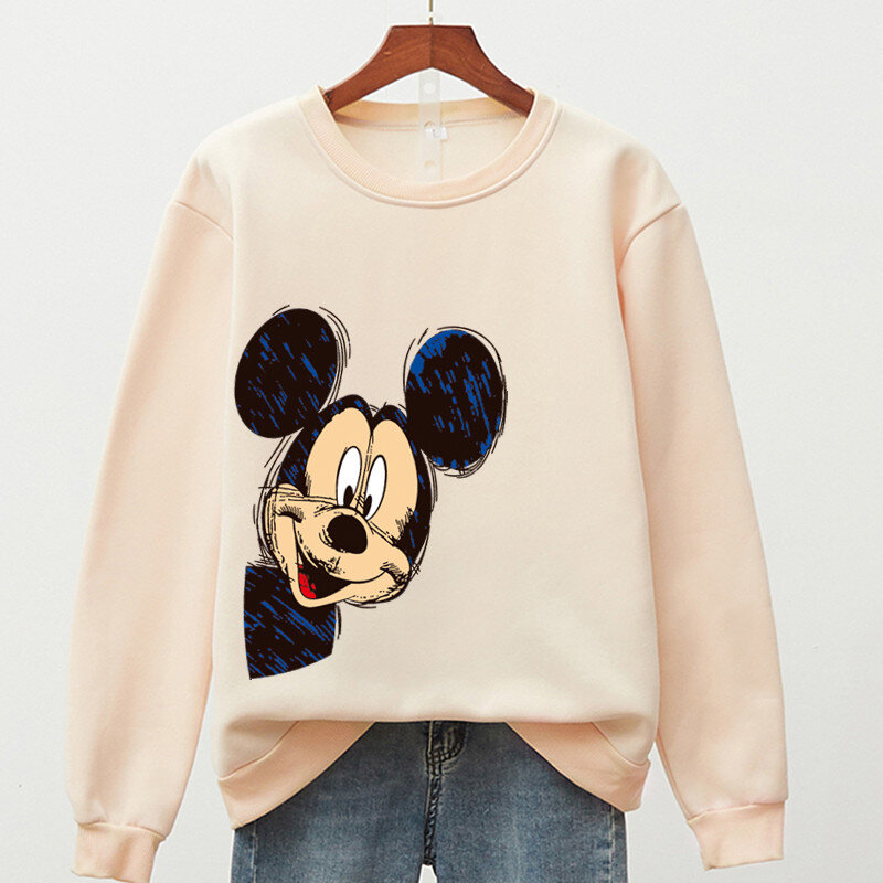 4XL Loose 2022 Women's Mickey Mouse Brand Sweatshirt Disney Men's Hoodie Autumn and Winter Casual Long Sleeve Male Sweatshirts