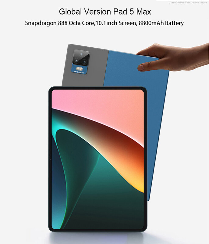 [World premiere] novas chegadas tablet almofada 5 max snapdragon 888 android 11 12gb ram 512gb rom 2.5k tela lcd 5g android mesa
