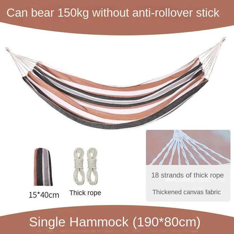 Portable Single Double Beach Hammock, Outdoor Swing, Thick Camping, Anti-Flip, Indoor, Home, Adults and Children
