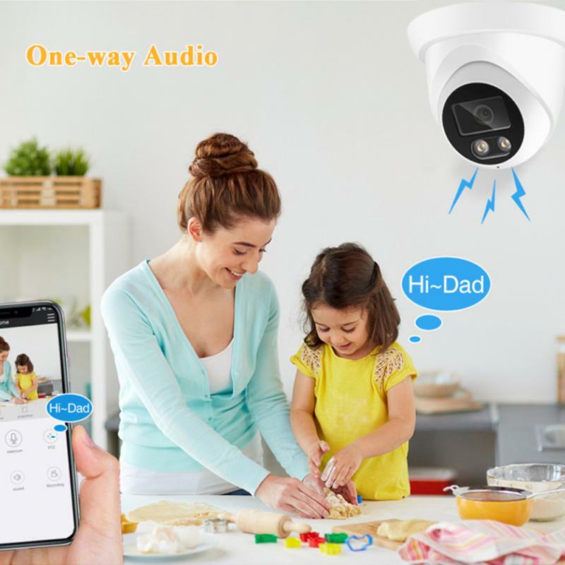 4K 8MP Camera Ai Face Detect Built-in Microphone Security IP Camera IR/Color Night Vision Metal Dome POE Surveillance Security