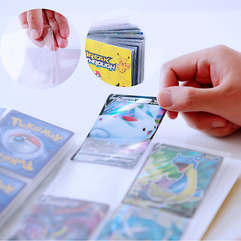 240 pçs pokemon anime coleção de cartões de jogo álbum armazenamento titular notebook vmax pikachu charizard mewtwo pasta protetor pasta pasta fichário