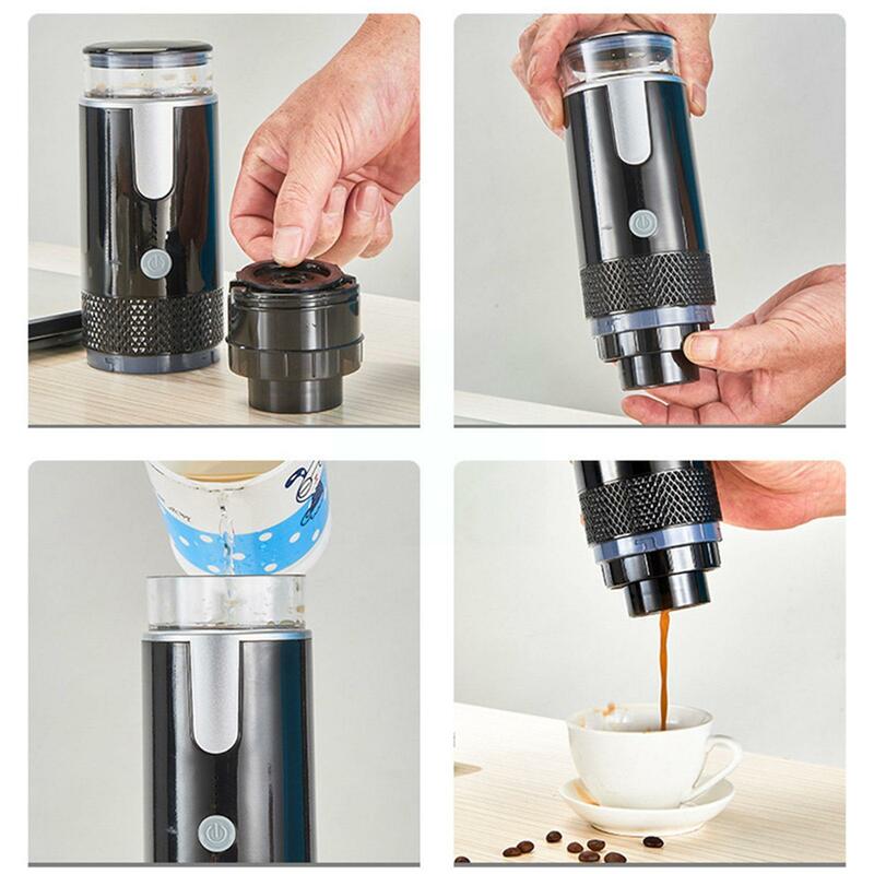 ماكينة صنع القهوة الكهربائية اللاسلكية المحمولة مدمجة ماكينة صنع القهوة الأوتوماتيكية بطارية قابلة للشحن منزلية بالكامل للسفر Outdoo S8J9