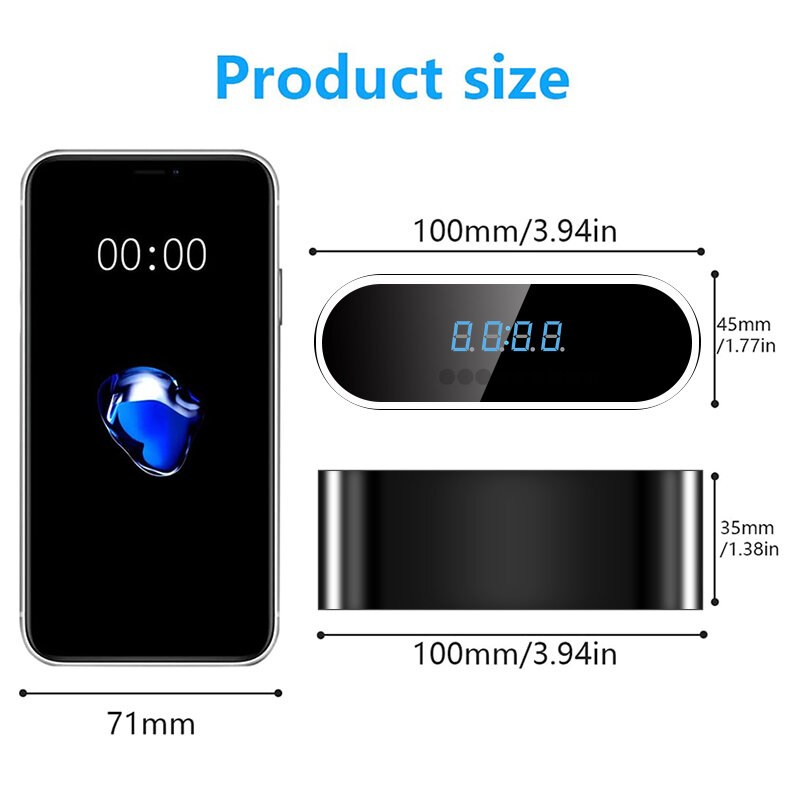 1080P Mini Wifi Clock Camera Angle IR Night Vision View Alarm DVR Camcorder Security Motion Detection Phone APP Remote Contral