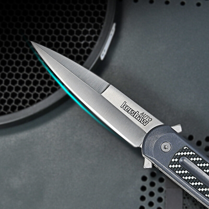 Kershaw-cuchillo plegable táctico para exteriores, Herramienta de bolsillo EDC con mango de fibra ABS, portátil, de autodefensa, pez espada afilada